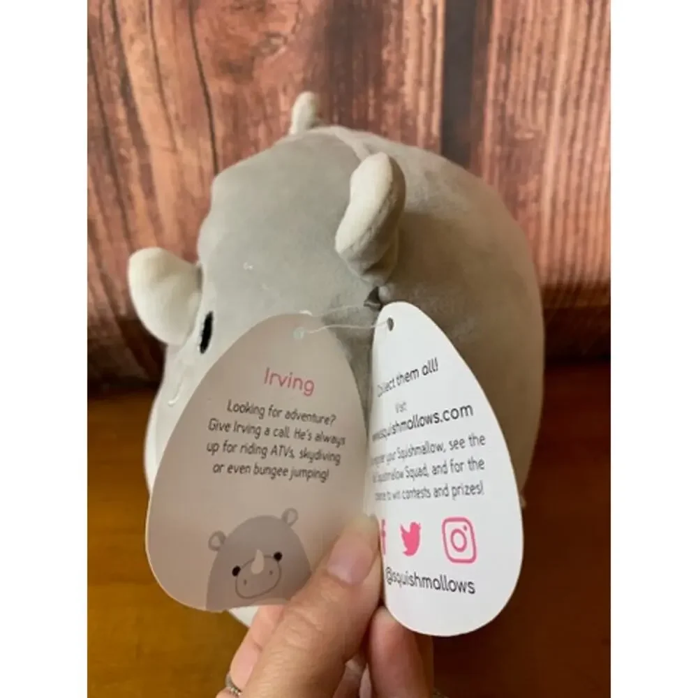 NWT Squishmallows Irving‎ Gray Rhino Plush 8 in Kellytoy w/ Tag
